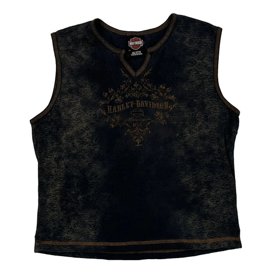 Made In USA Harley Davidson Vest - XL Black Cotton