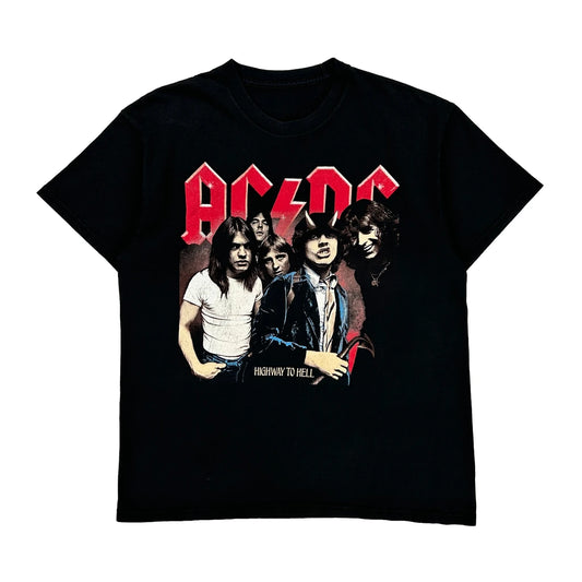 Highway To Hell Ac/Dc Band T-Shirt - Large Black Cotton