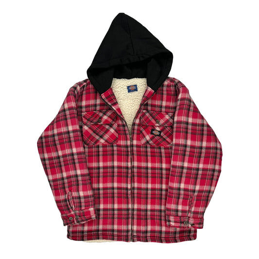 Dickies Checked Overshirt - Large Red Polyester