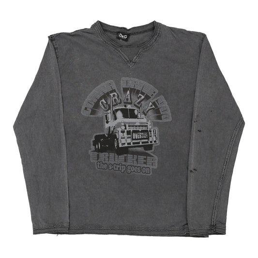 Vintage grey Dolce & Gabbana Long Sleeve T-Shirt - mens small