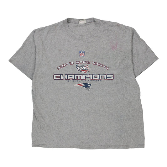 Vintage grey New England Patriots Lee Sport T-Shirt - mens xx-large