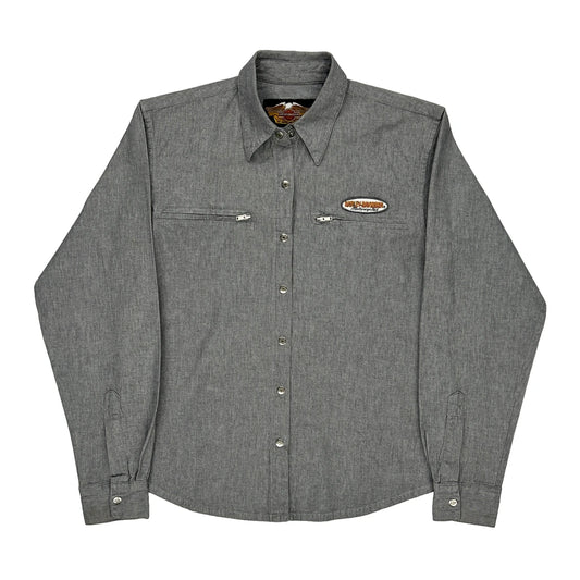 Harley Davidson Shirt - Small Grey Cotton