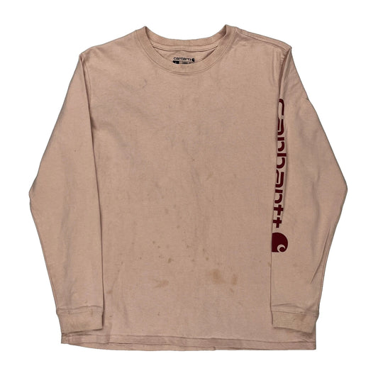 Carhartt Long Sleeve T-Shirt - Large Pink Cotton