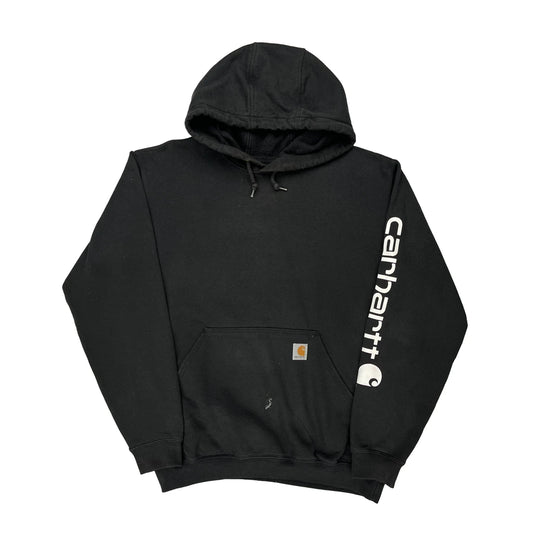 Carhartt Spellout Hoodie - Medium Black Cotton