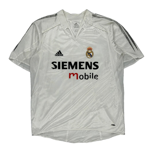 2004 Real Madrid Adidas Football Shirt - XL White Polyester