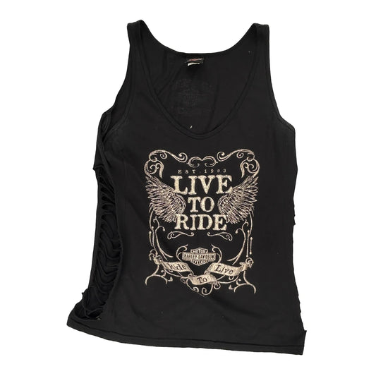 Harley Davidson Graphic Vest - 2XL Black Cotton