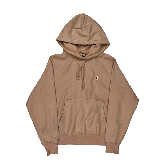Reverse Weave Champion Hoodie - Small Beige Cotton