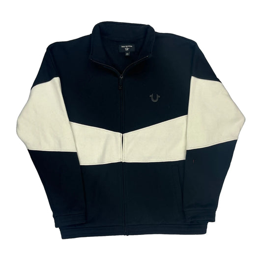 True Religion Zip Up - Medium Block Colour Cotton Blend