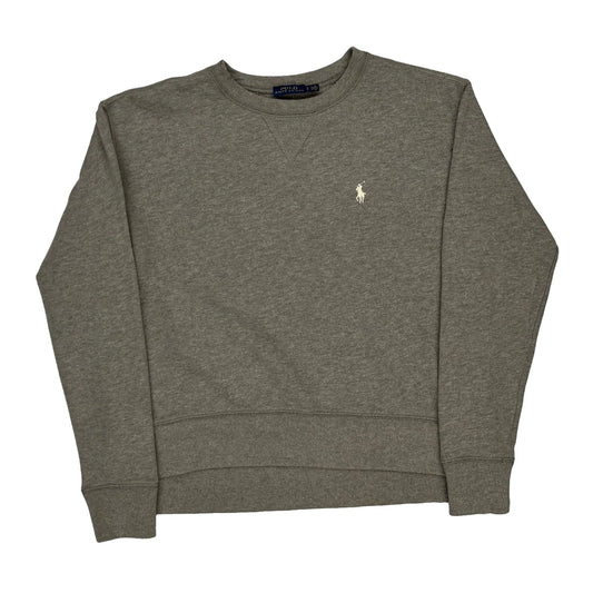 Polo By Ralph Lauren Sweatshirt - Small Grey Cotton Blend