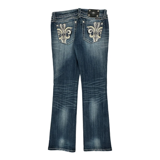 Miss Me Boot Cut Jeans - 32W UK 10 Blue Cotton Blend