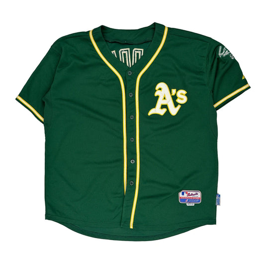 Oakland Athletics Majestic Mlb Jersey - XL Green Polyester