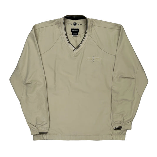Nike Golf Windbreaker - Large Beige Polyester