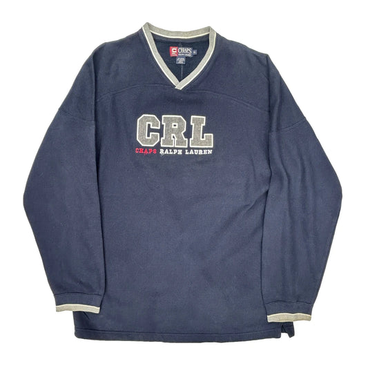 Chaps Ralph Lauren Spellout Sweatshirt - XL Navy Cotton Blend