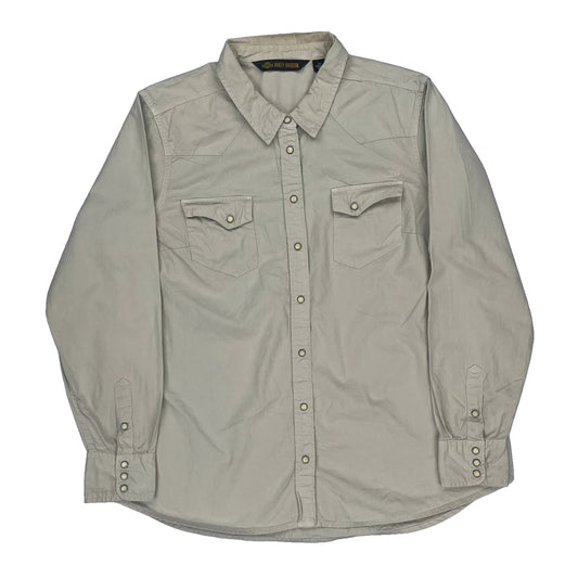 Harley Davidson Shirt - 2XL Beige Cotton