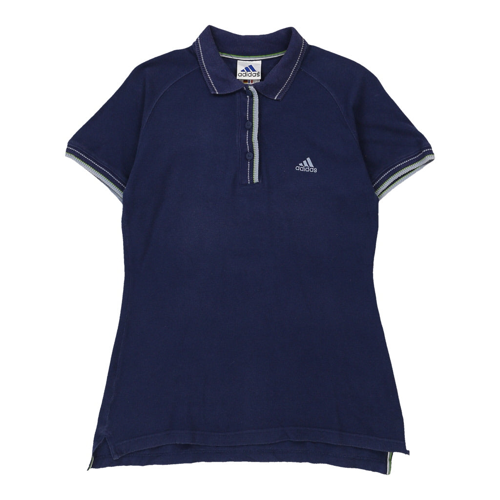 Adidas Polo Shirt - Medium Navy Cotton  Thrifted.com