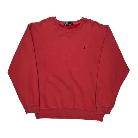 Polo By Ralph Lauren Sweatshirt - Large Red Cotton