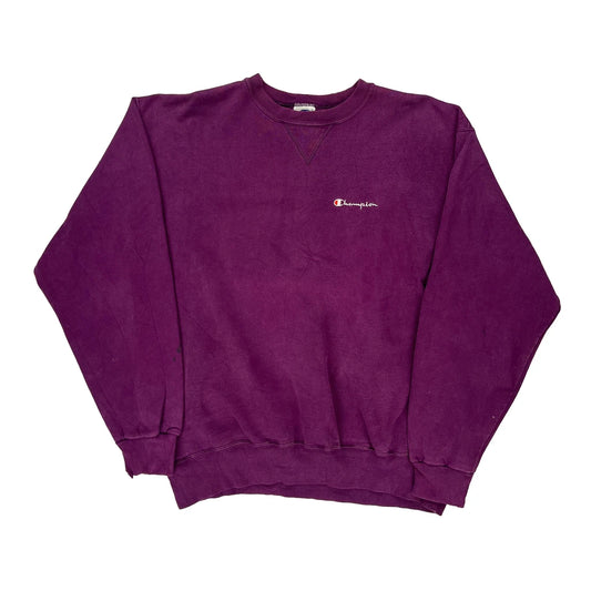 Champion Sweatshirt - 2XL Purple Cotton