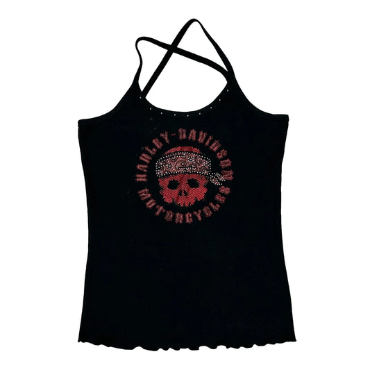 Made In USA Harley Davidson Graphic Cami Top - Large Black Cotton
