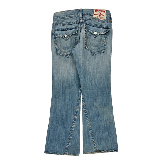 Made In USa True Religion Boot Cut Jeans - 35W UK 14 Light Wash Cotton