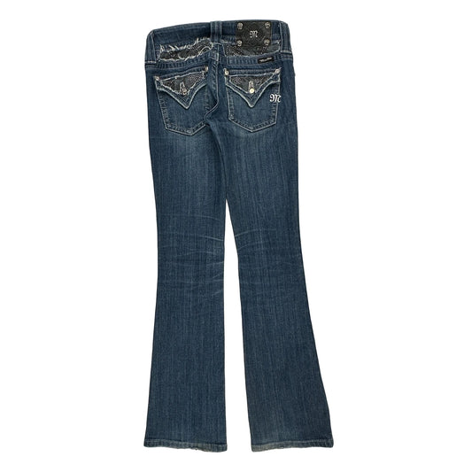 Miss Me Boot Cut Jeans - 25W UK 4 Blue Cotton Blend