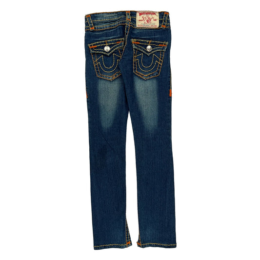 Made In USa True Religion Contrast Stitch Jeans - 29W UK 8 Blue Cotton