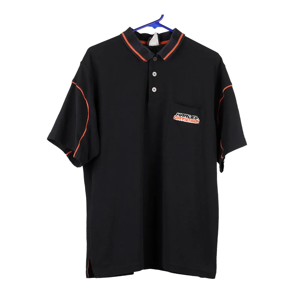 Tecumseh Michigan Harley Davidson Polo Shirt XL Black Cotton Blend