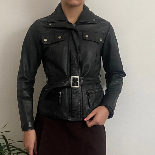 Vintage black Conbipel Leather Jacket - womens small
