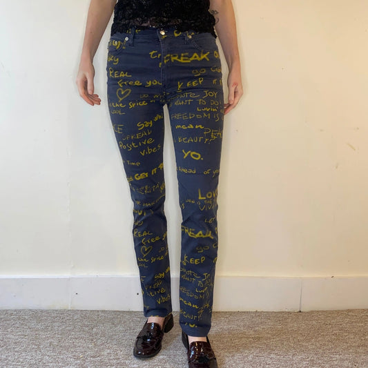 Vintage navy Moschino Jeans Trousers - womens 27" waist