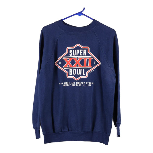 Vintage navy Superbowl 22 Trench Sweatshirt - mens x-large