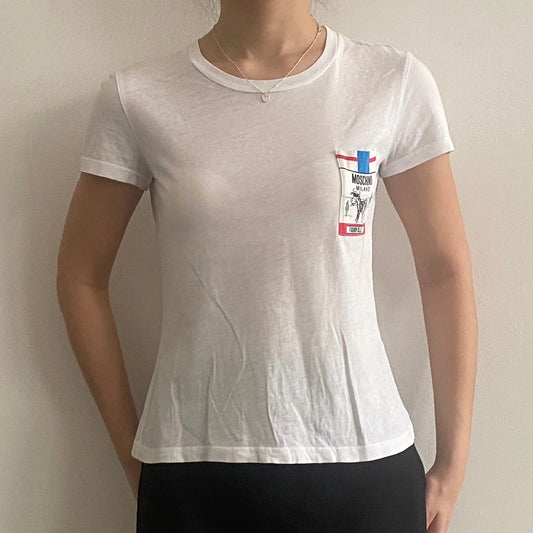 Vintage white Couture Moschino T-Shirt - womens small