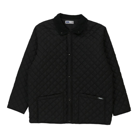 Vintage black Quilted Fila Jacket - mens large