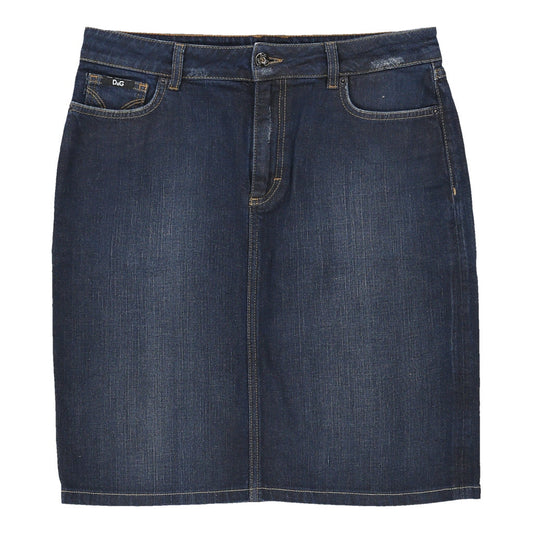 Dolce & Gabbana Midi Denim Skirt - 32W UK 12 Dark Wash Cotton
