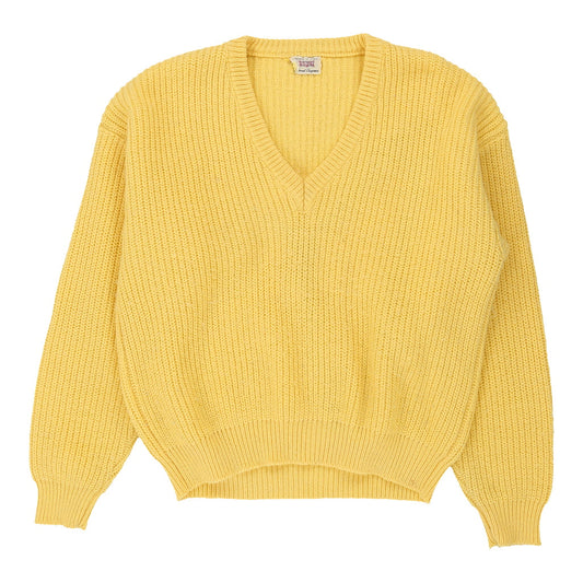 Vintage yellow Sisley Jumper - womens x-large