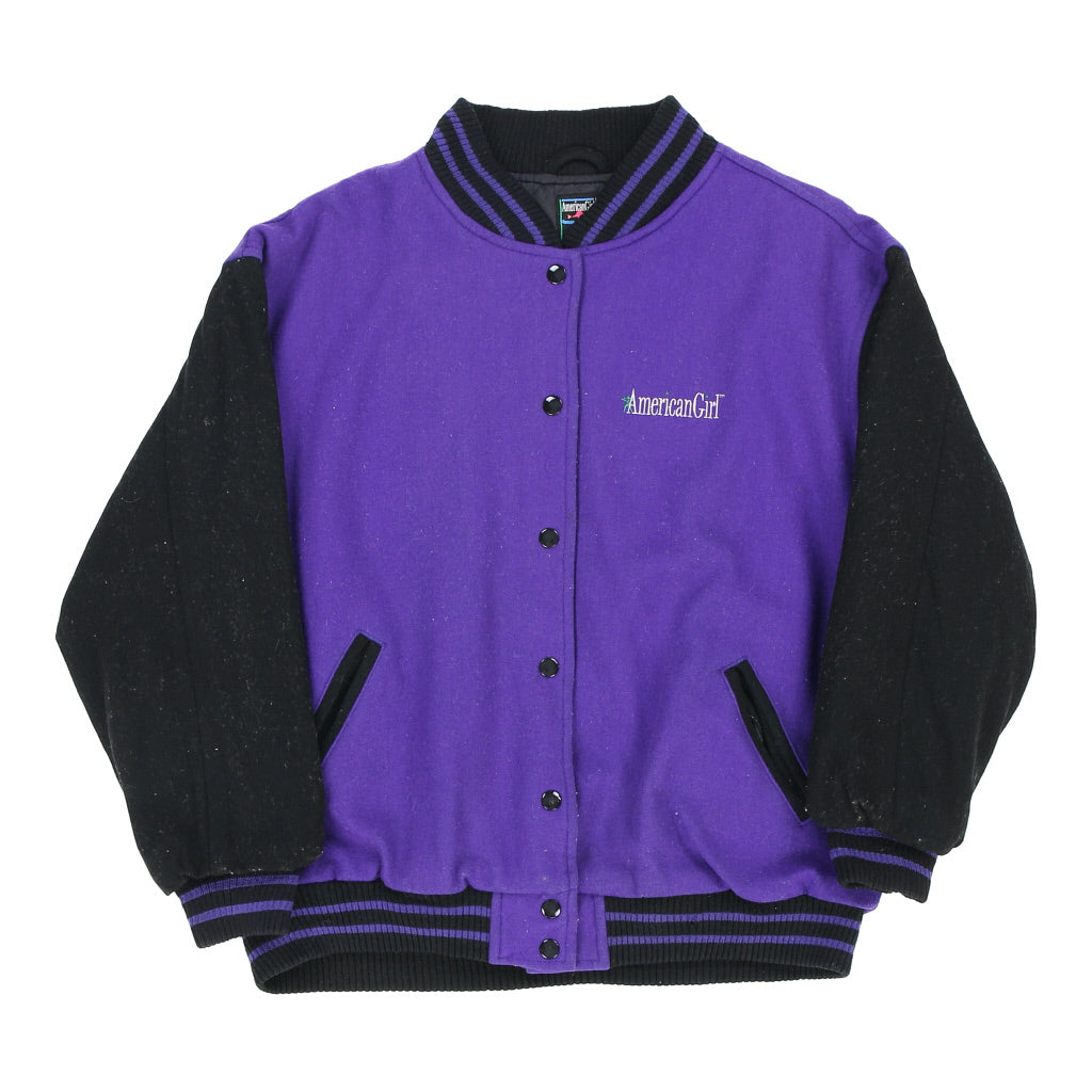 Vintage American Girl Varsity Jacket   Large Purple Wool Blend