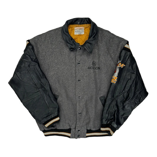 Jazz Golf Mondetta Graphic Varsity Jacket - XL Gray Leather