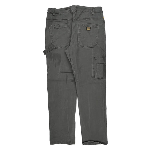 Cat Double Knee Carpenter Trousers - 38W 34L Grey Cotton