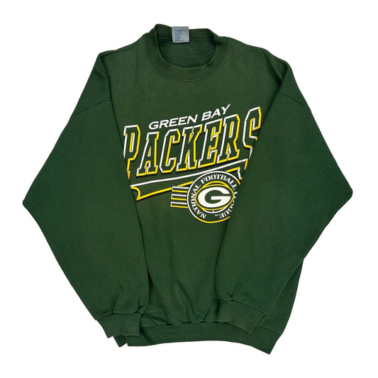 Made In USA Green Bay Packers Logo Athletics Nfl Sweatshirt - XL Green Cotton