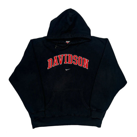 Vintage Davidson Nike College Hoodie - XL Black Cotton