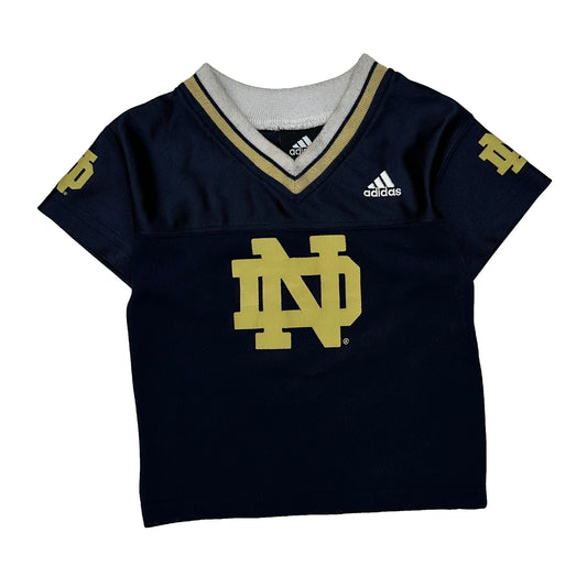 Vintage Age 2 Notre Dame Adidas College Jersey - XS Navy Polyester