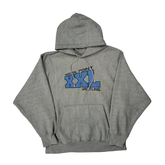 Reverse Weave Champion College Hoodie - Large Grey Cotton Blend