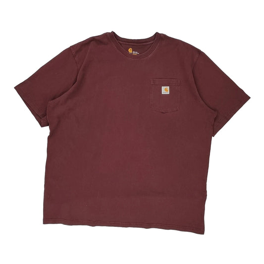 Carhartt Tall T-Shirt - 2XL Burgundy Cotton