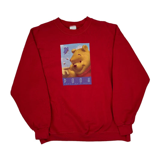 Winnie The Pooh Disney Graphic Sweatshirt - XL Red Cotton