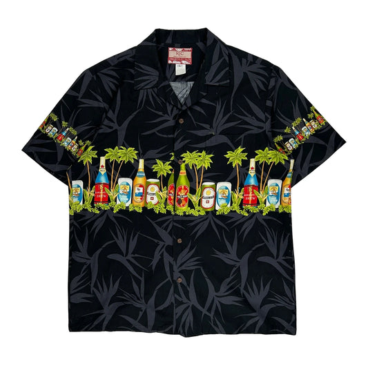 Rjc Graphic Hawaiian Shirt - Large Black Cotton