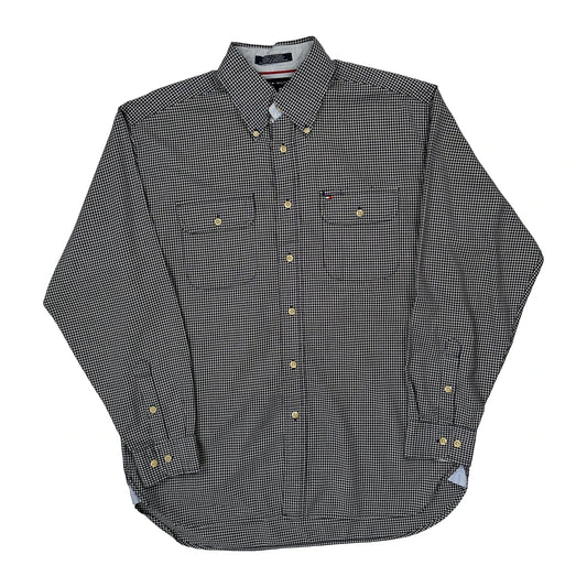 Tommy Hilfiger Checked Shirt - Medium Black Cotton