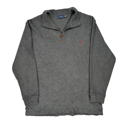 Polo By Ralph Lauren Tall 1/4 Zip - 2XL Grey Cotton