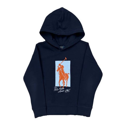Age 6-7 Polo By Ralph Lauren Graphic Hoodie - Small Navy Cotton