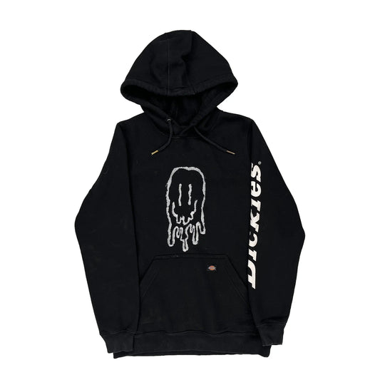Smiley Face Dickies Graphic Hoodie - Medium Black Cotton Blend