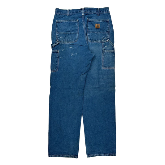 Carhartt Double Knee Carpenter Jeans - 36W 34L Blue Cotton