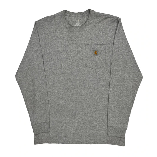 Vintage Carhartt Long Sleeve T-Shirt - Medium Gray Cotton