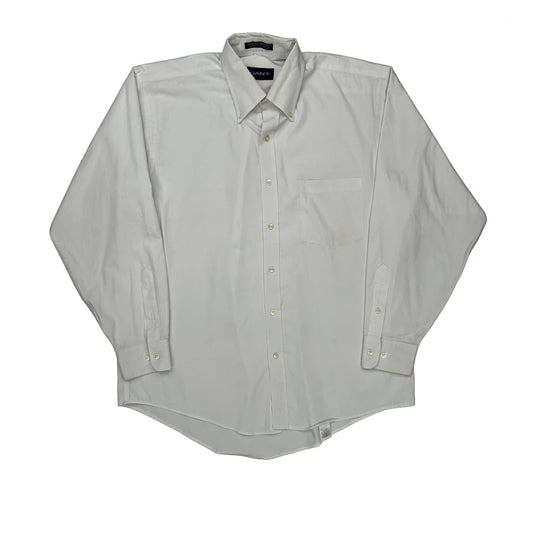Wrinkle Free Gant Shirt - Medium White Cotton Blend